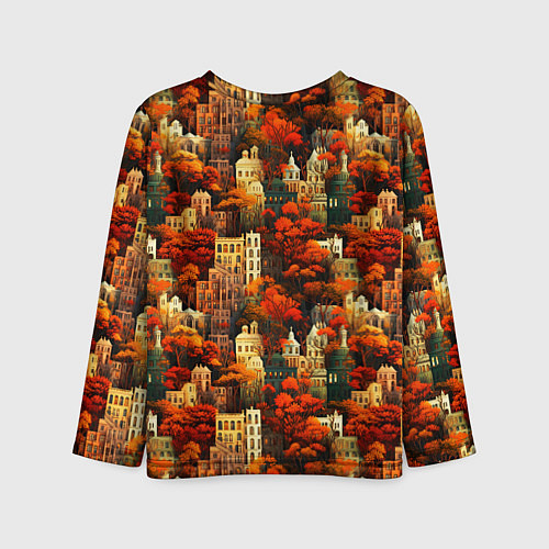Детский лонгслив Осенний вечерний город / 3D-принт – фото 2