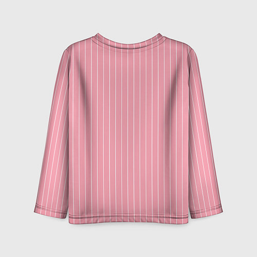 Детский лонгслив Розовый широкая полоска / 3D-принт – фото 2