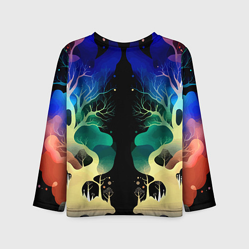 Детский лонгслив Звёздная ночь в сказочном лесу / 3D-принт – фото 2