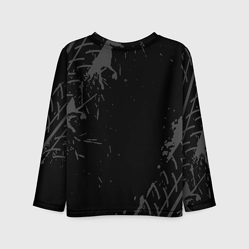 Детский лонгслив Chery speed на темном фоне со следами шин / 3D-принт – фото 2