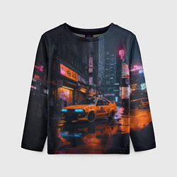 Лонгслив детский Оранжевый автомобиль, цвет: 3D-принт