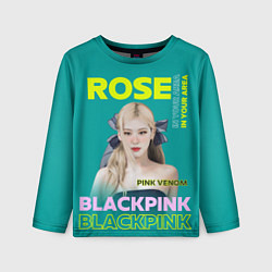 Лонгслив детский Rose - девушка певица из группы Blackpink, цвет: 3D-принт