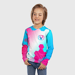 Лонгслив детский Changan neon gradient style вертикально, цвет: 3D-принт — фото 2