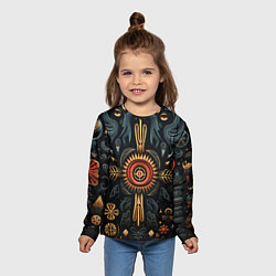 Лонгслив детский Паттерн в славянской стилистике, цвет: 3D-принт — фото 2