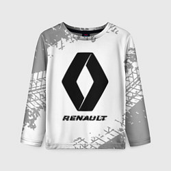 Лонгслив детский Renault speed на светлом фоне со следами шин, цвет: 3D-принт