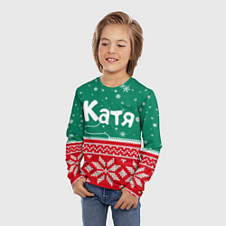 Лонгслив детский Катя новогодняя, цвет: 3D-принт — фото 2