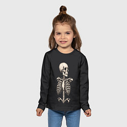 Лонгслив детский Скелет улыбается, цвет: 3D-принт — фото 2