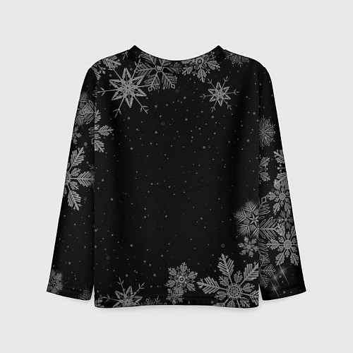 Детский лонгслив Новогодний Вадим на темном фоне / 3D-принт – фото 2