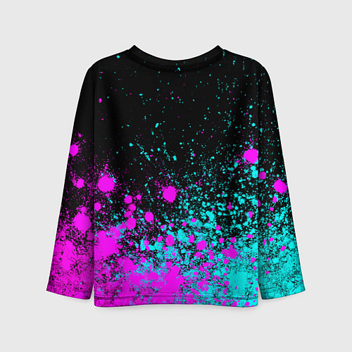 Детский лонгслив Вадим и неоновый герб России посередине / 3D-принт – фото 2