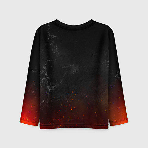 Детский лонгслив Миша в стиле Металлика - искры и огонь / 3D-принт – фото 2