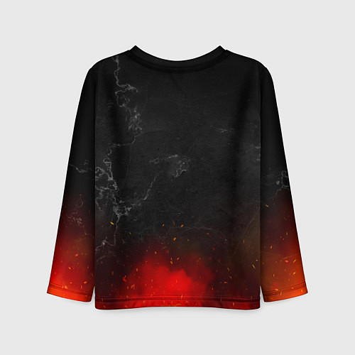 Детский лонгслив Вадим в стиле Металлика - огонь и искры / 3D-принт – фото 2