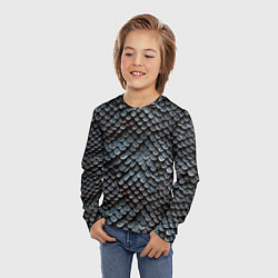 Лонгслив детский Паттерн чешуя дракона, цвет: 3D-принт — фото 2