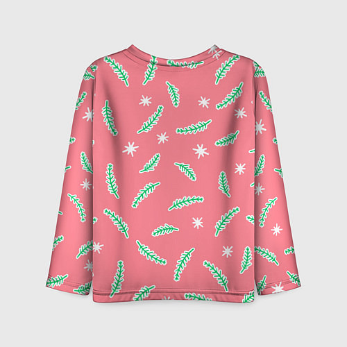 Детский лонгслив Новогодняя еловая ветвь / 3D-принт – фото 2