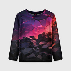 Детский лонгслив Темные фиолетовые камни текстура
