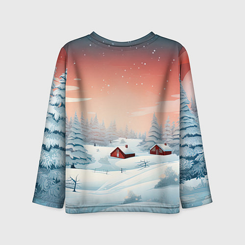 Детский лонгслив Погружение в зимнюю атмосферу / 3D-принт – фото 2