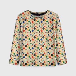 Лонгслив детский Разноцветные ёлочные игрушки, цвет: 3D-принт