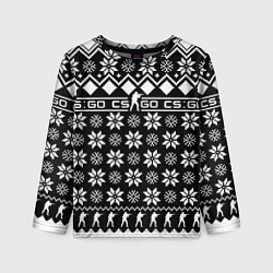Лонгслив детский CS GO christmas sweater, цвет: 3D-принт