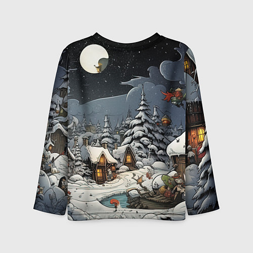 Детский лонгслив Волшебство новогодней ночи / 3D-принт – фото 2