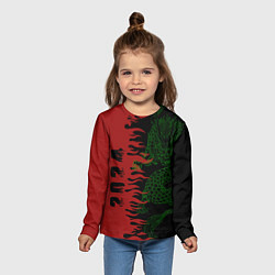 Лонгслив детский Зеленый дракон - 2024, цвет: 3D-принт — фото 2