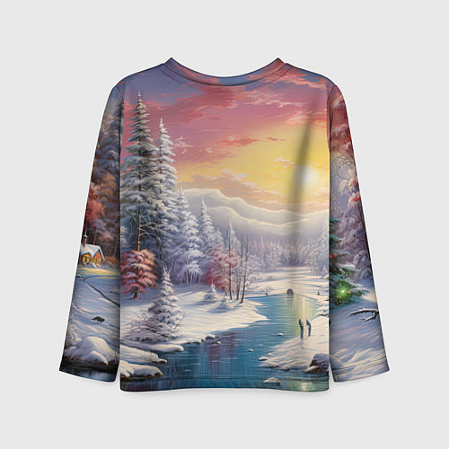 Детский лонгслив Сказочное сияние нового года / 3D-принт – фото 2