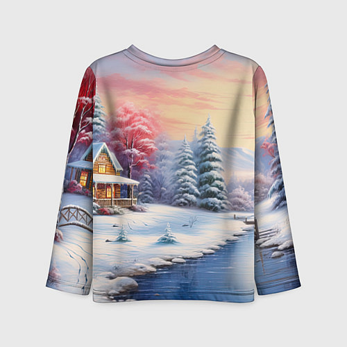 Детский лонгслив Сказочная метель подарков / 3D-принт – фото 2
