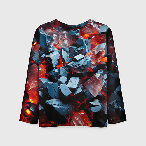 Детский лонгслив Янтарные камни асбтракция / 3D-принт – фото 2