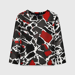 Детский лонгслив Кляксы чёрные и красные