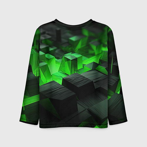 Детский лонгслив Глубина зеленых плоскостей / 3D-принт – фото 2
