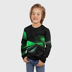 Лонгслив детский Трехмерность зеленой фигуры, цвет: 3D-принт — фото 2