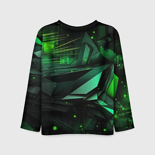 Детский лонгслив Мир абстрактной зелени / 3D-принт – фото 2