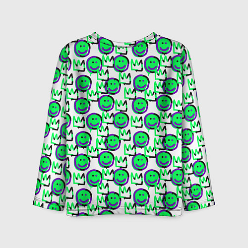 Детский лонгслив The Crowned smiley / 3D-принт – фото 2