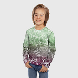 Лонгслив детский Абстракция - spider web on purple-green background, цвет: 3D-принт — фото 2