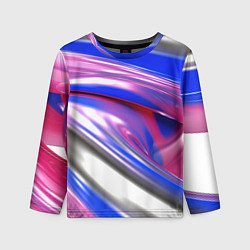 Лонгслив детский Вязкая абстракция в фиолетовых оттенках, цвет: 3D-принт