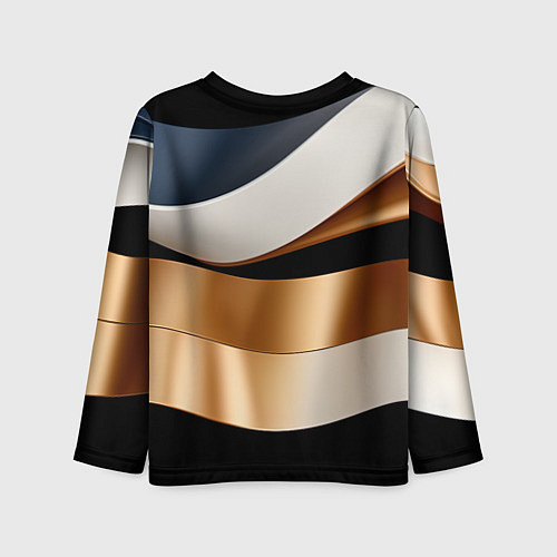 Детский лонгслив Золотистые вставки абстракции / 3D-принт – фото 2