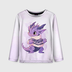 Лонгслив детский Милый фиолетовый дракон, цвет: 3D-принт