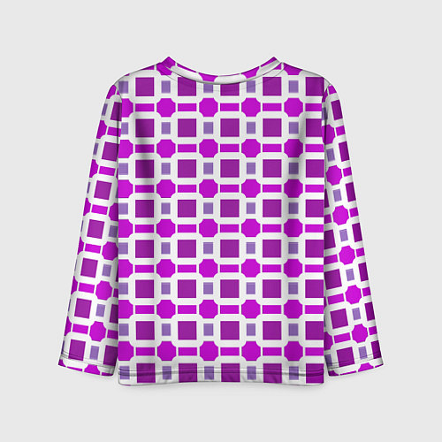 Детский лонгслив Фиолетовые кирпичики и белые полосы / 3D-принт – фото 2