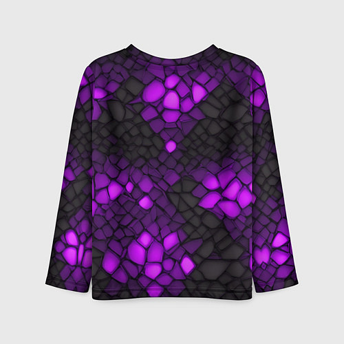 Детский лонгслив Фиолетовый трескающийся камень / 3D-принт – фото 2