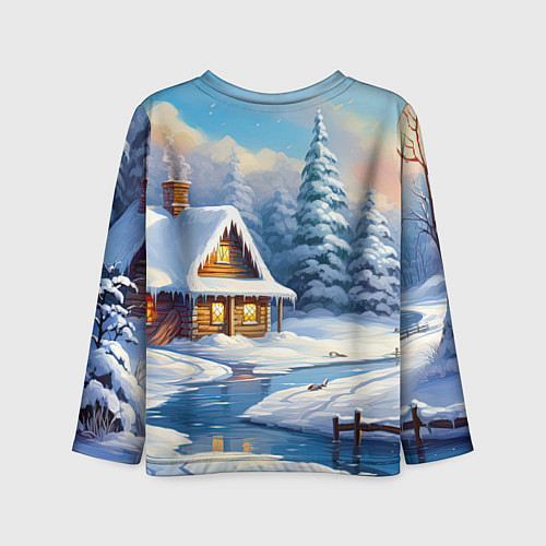 Детский лонгслив Крошечный дракон зимы 2024 / 3D-принт – фото 2