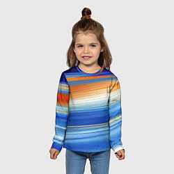 Лонгслив детский Оранжевые и синий градиент, цвет: 3D-принт — фото 2
