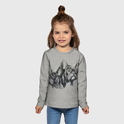 Лонгслив детский Французские бульдоги пара, цвет: 3D-принт — фото 2