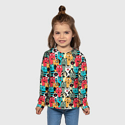 Лонгслив детский Мультяшные коты, цвет: 3D-принт — фото 2