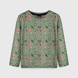 Лонгслив детский Goblincore - паттерн, цвет: 3D-принт