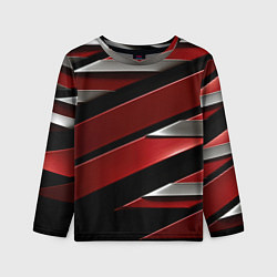 Лонгслив детский Красная металическая абстракция, цвет: 3D-принт