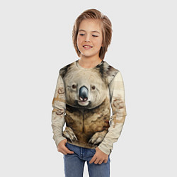 Лонгслив детский Коала в стиле диаграмм Давинчи, цвет: 3D-принт — фото 2