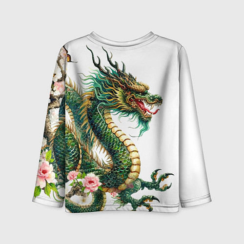 Детский лонгслив Японский дракон - ирезуми искусство / 3D-принт – фото 2
