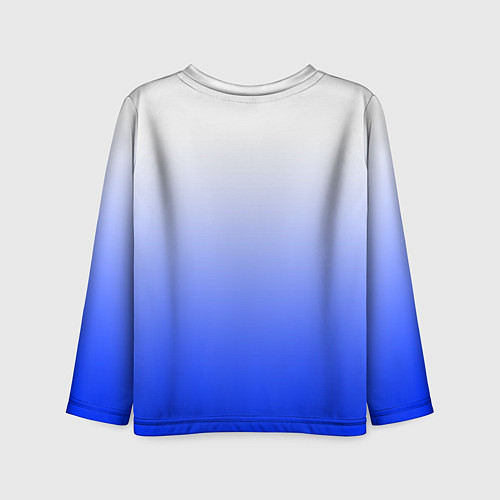Детский лонгслив Градиент бело-синий / 3D-принт – фото 2