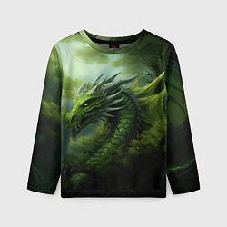 Лонгслив детский Зеленый фэнтази дракон 2024, цвет: 3D-принт