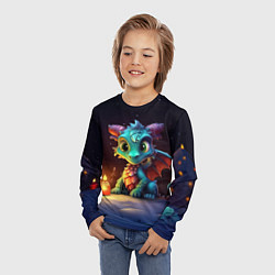 Лонгслив детский Новогодний волшебный дракон, цвет: 3D-принт — фото 2