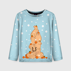 Детский лонгслив Гора капибара в снегу