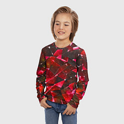 Лонгслив детский Красное разбитое стекло, цвет: 3D-принт — фото 2